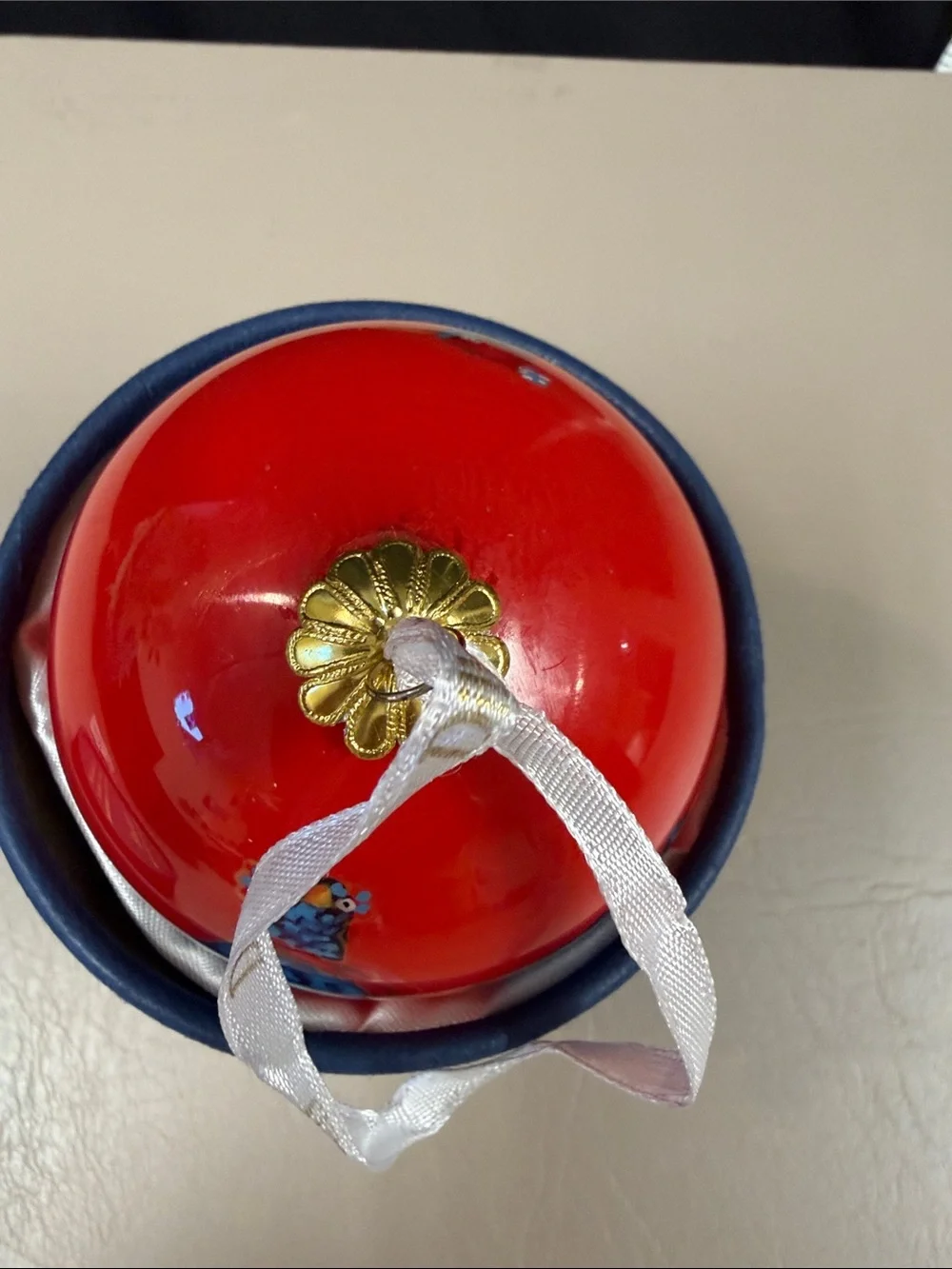 'Four Calling Birds' Red Hand-Painted Glass Ornament 2010